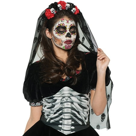 Day of the Dead Mantilla Deluxe Adult Halloween