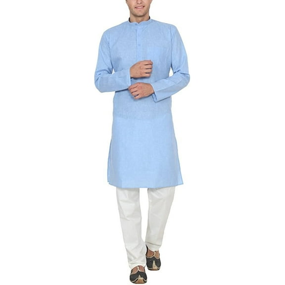 Royal Men's Cotton Kurta Pyjama Set (ROYAL_203_Blue_Medium)