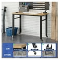 thumbnail image 5 of " Adjustable Portable Workbench with Wheels, Rubber Wood Top, Heavy Duty 2000 LBS Load Capacity, Garage & Workshop Workbench with Storage, 5 of 8