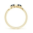 thumbnail image 2 of ANGARA Natural Round Two Stone Twist Blue Sapphire Ring in 14K Yellow Gold for Women (Size-4.1mm) | September Birthstone, Birthday, Anniversary, Jewelry Gift for Women | Natural Blue Sapphire Ring, 2 of 7