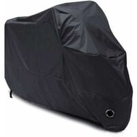 Fundas para motocicletas Funda impermeable para motocicleta, resistente al frío y a la intemperie, 190T, color negro, protege del polvo - L 220 x 95 x 110 cm