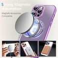 thumbnail image 4 of for iPhone 12 Pro Max Magnetic Glitter Case Compatible with MagSafe,Full Protection Slim Shockproof Anti-Scratch Case with Camera Lens Protector Logo View Dust-Proof Net for Women Pink, 4 of 14