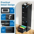 thumbnail image 6 of Fesbos 5 Drawer Steel File Cabinet with Lock, Black Filing Cabinets for Home Office, 18" Deep Vertical Metal Office File Storage Cabinet Organizer for Letter/Legal/A4, 6 of 10