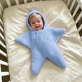 thumbnail image 3 of Dakiuu Soft Star Crochet Newborn Swaddle Knitted Baby Wrap with Button Gift for Infant 0‑6 Months 65cm/25.6", 3 of 6