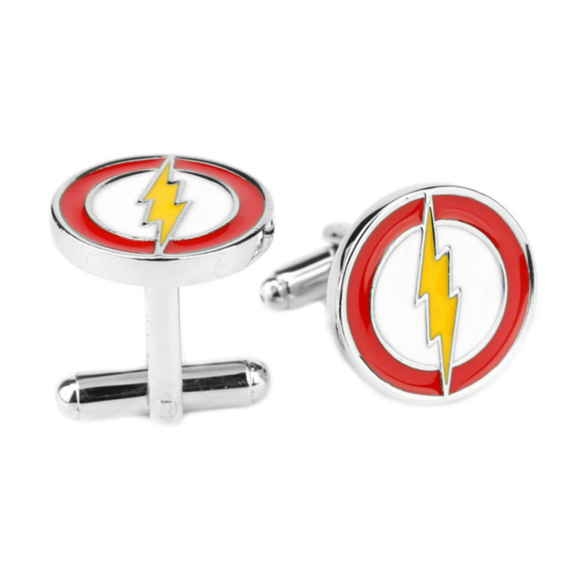 Flash Logo Fashion Novelty Cuff Links Movie Comic Series with Gift Box