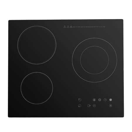 Ceramic Cooktop 2600W Electric Cooktop 3 Burners 80-650°C Touch Control Child Safety Lock Fast Heating Flexible