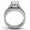 thumbnail image 3 of Women's Stainless Steel High Polished 3.40(g) CZ Clear Ring Set, 3 of 5