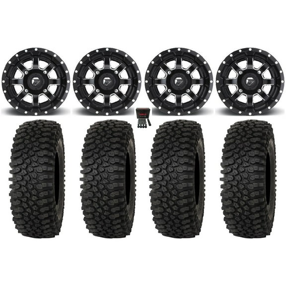 Fuel Maverick 15" Wheels Black 35" Roctane STX Tires Can-Am Maverick X3 / Honda Pioneer 1000 / Talon