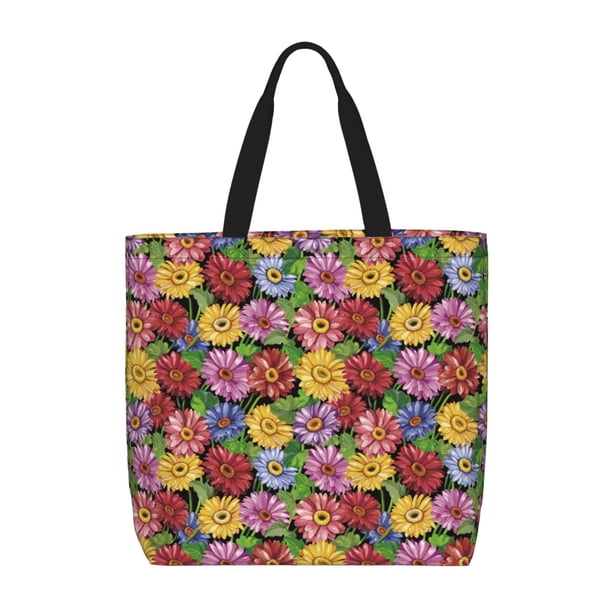 Easygdp Daisies Flowers Bolsa Tote para Mujer, Bolso de Hombro para Trabajo, Playa, Viajes, Compras y Supermercado