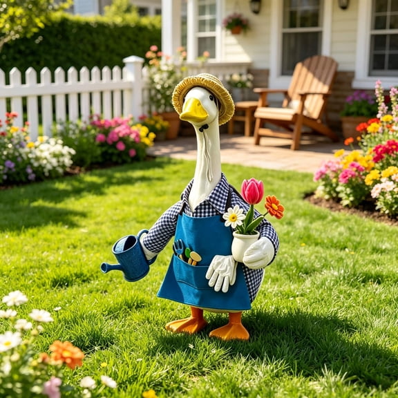 Pandiboks porch goose outfit 23in porch goose clothes Blue Outdoors Garden Fade-resistant cloth decoration Gifts for others