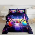 thumbnail image 2 of Manfei Pink Yellow Gamepad Bedding Comforter Set 2pcs, Teen Boys Gaming Twin Comforter Sets, Neon Stereoscopic Checkered Bedding Set, Breathable Home Decor, 2 of 8