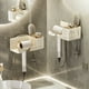 thumbnail image 2 of Soporte de Pared para Secador de Pelo con Ganchos - Organizador de Baño Sin Taladro, con Montaje Adhesivo, para Secador, Afeitadora y Artículos de Aseo, Plástico Abs Blanco, 2 of 7