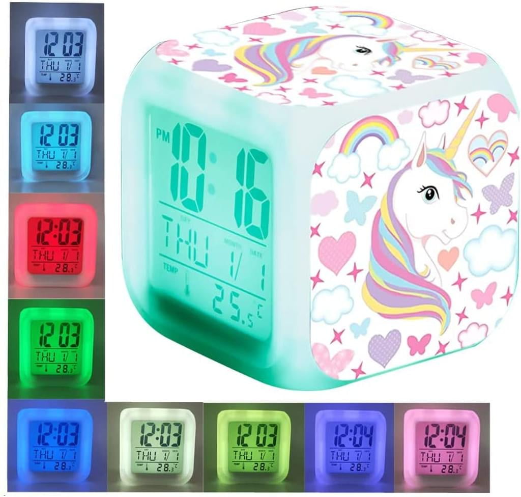 Alarm-Clock Color Changing-Night-Light Cute Led Student Digital Alarm Clock 