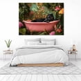 thumbnail image 4 of Mudket Framed Panther in Pink Bathtub Canvas Wall Art, Jungle Leopard Print Bathroom Wall Decor, Animal Wall Art for Living Room, Ready to Hang - 12"L x 8"W, 4 of 10