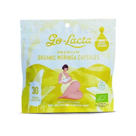 Go-Lacta Premium Organic Moringa Dietary Supplement Made For Expectant & Nursing Moms - 30 Capsules