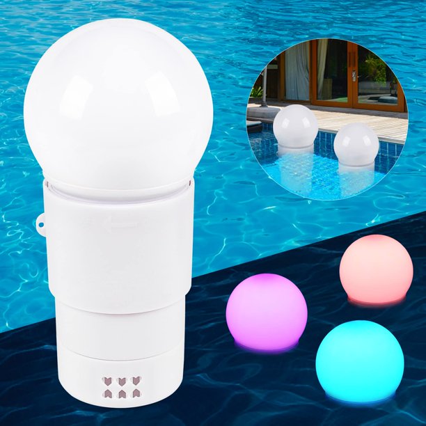Hueliv Solar Pool Floating Cleaner with Light, 3" Pool Floater with