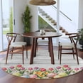 thumbnail image 4 of Easter Round Rug 7ft Washable Circle Rugs Non Slip Retro Spring Bunny Eggs Tulip Farm Wooden Grain Large Area Rug Indoor Floor Carpet for Bedroom Kitchen Living Room Home Office Dining Room Nursery, 4 of 8