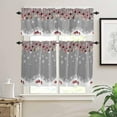 thumbnail image 2 of Christmas Kitchen Curtains and Valances Set, Rod Pocket Curtains Tier Farmhouse Window Curtains 24 Inch Length, Winter Snowflake Xmas Red Ball Stripes Grey 3 Piece Kitchen Curtains Set, 2 of 6