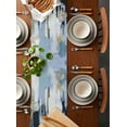 thumbnail image 5 of Hokiten Table Runners 60 Inches Long Dress Scarves, Abstract Blue Black Farmhouse Kitchen/Dining Table Runner, Small Coffee Tablerunners, Vintage Simple Oil Painting Art 13x60 Inch, 5 of 7