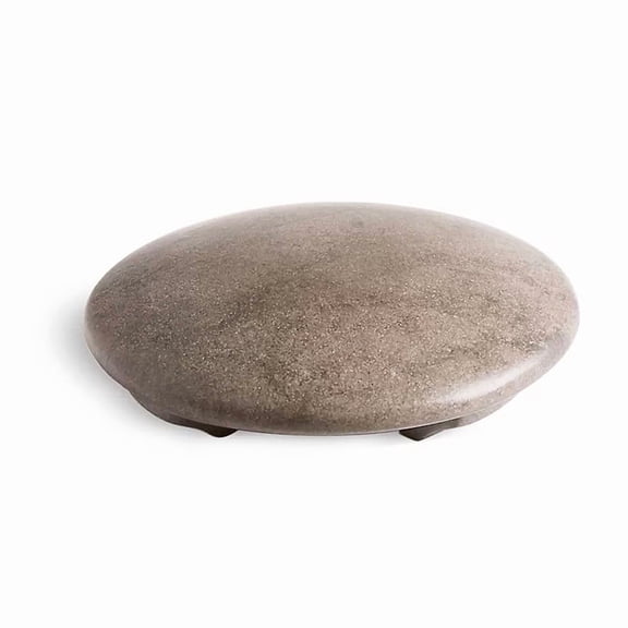 KOHLER K-95069-CS7 Kensho Drain Cover Grey Foussana Limestone, Natural Stone River Rock Design for Artist Editions Bathroom Sink, Matte Brushed Finish