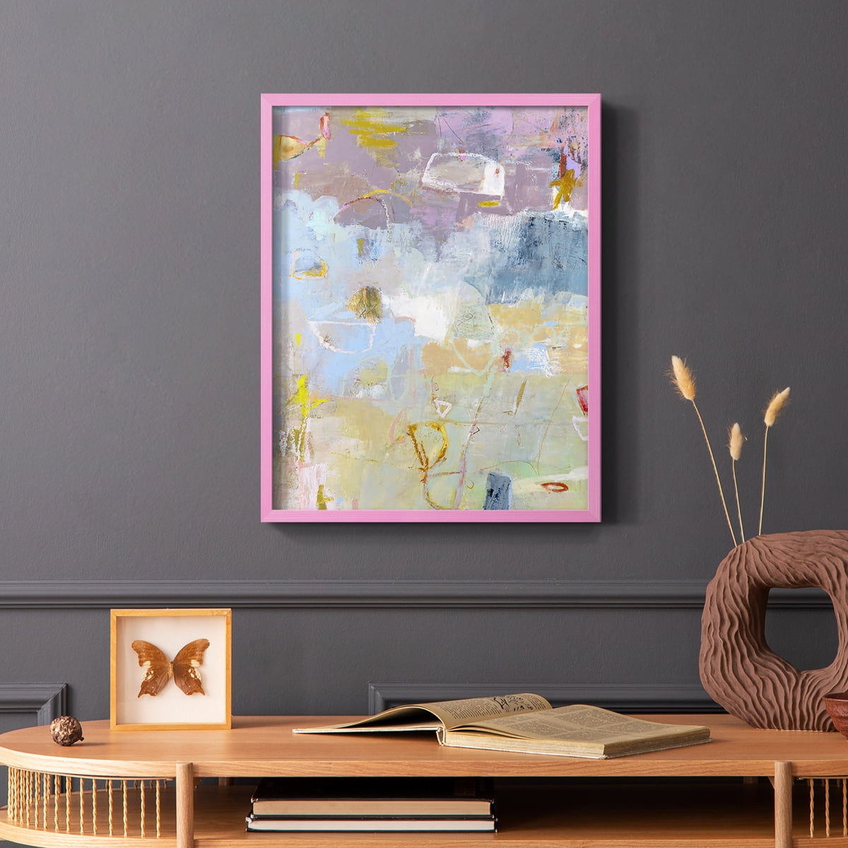 Whilst I Framed Print in Pink Solid Wood 8 x 10 Framed Print