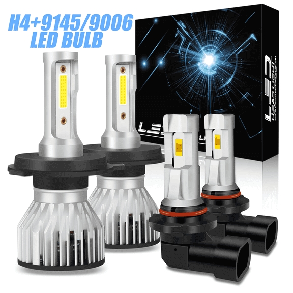For Toyota Sequoia 2004-2007 Combo H4/9003 LED Headlight Kit Hi/Lo Beam 9006/9005 Fog Light Bulbs 4x