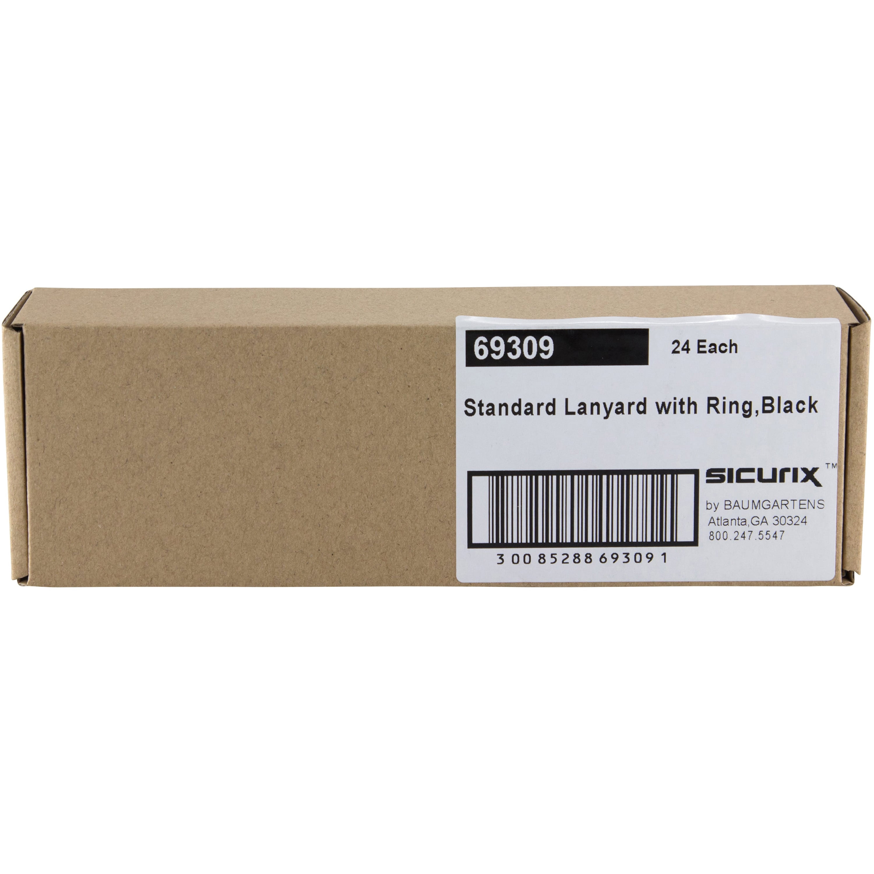 SICURIX, BAU69309, Lanyard With Ring, 1 / Each, Black