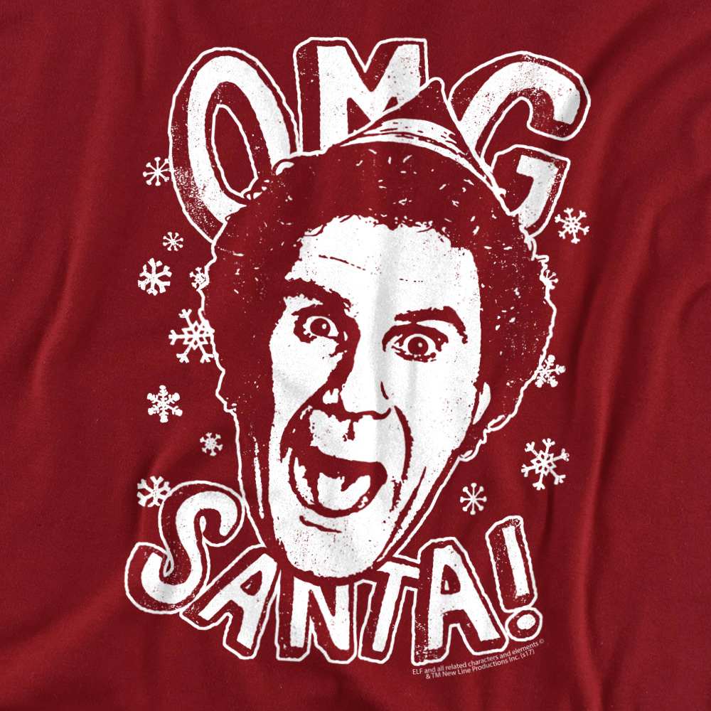 Elf OMG Santa Women's T Shirt, Cardinal, Small