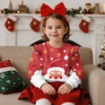 thumbnail image 3 of Xixirimido Christmas Santa Claus Stars Print Toddler Girls Sweatshirt Ruffle Shoulder Long Sleeve Sweatshirts Graphic Pullover Top Girls Sweater Casual Fall Winter Clothes, for 3-4T, 3 of 7