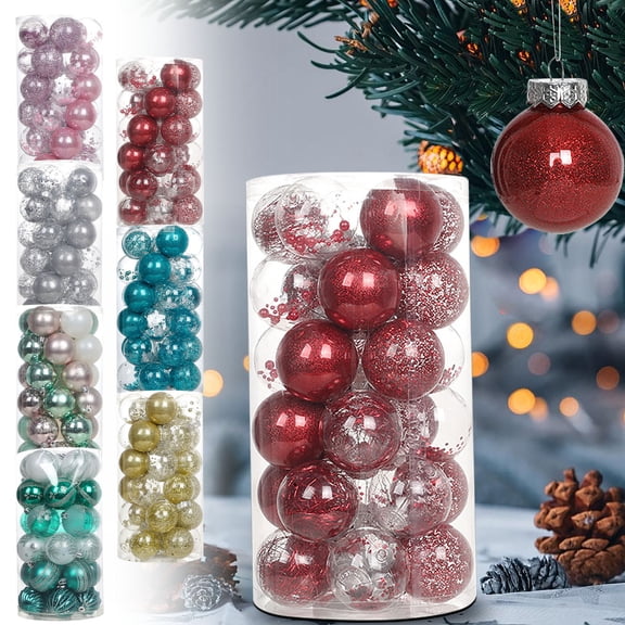 Christmas Balls Ornaments Set for Xmas Tree -30 PCS 2.36 inch Muti-Styles Shatterproof Hanging Balls Pendants for Christmas Tree Wreath Wedding Holiday Party Decoration