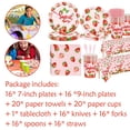 thumbnail image 2 of Ensemble de Vaisselle Jetable Imprimé Fraise Fête Anniversaire Lot T0, 2 of 8