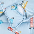 thumbnail image 3 of Extra Long Nap Mat with Removable Pillow for Kids Toddler Boys Girls Daycare Preschool Kindergarten Sleeping Bag, Car Crane Excavator Truck on Blue, 100% Cotton with Microfiber Fill, 3 of 5