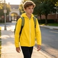 thumbnail image 5 of RUTAYY Boys Hoodie Casual Full Zip Long Sleeve Solid Color Jacket Outdoor Daily Wear Yellow, 5 of 6