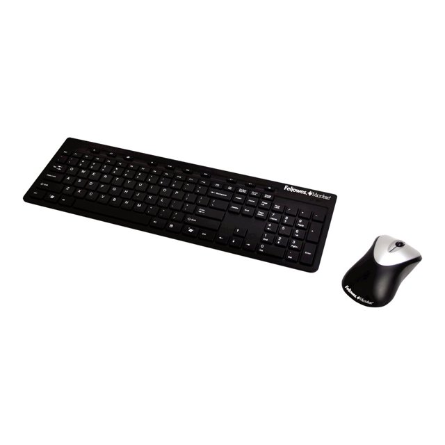 Fellowes Slimline Cordless Combo with Antimicrobial Protection - Keyboard and mouse set - wireless - 2.4 GHz