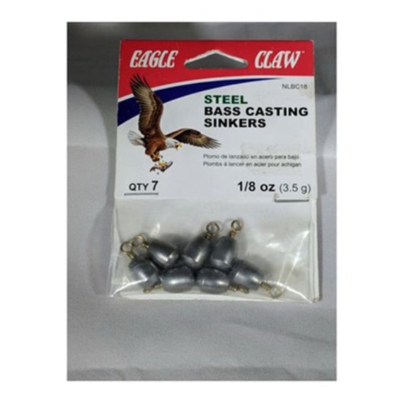 Big Rock Sports 256862 0.125 oz Non-Lead Steel Bass Casting Sinker, Pack of 7