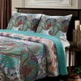 thumbnail image 2 of Global Trends Nova Bohemian Paisley Oversized 100% Cotton Reversible Quilt Set, 2-Piece Twin/Twin XL, 2 of 5