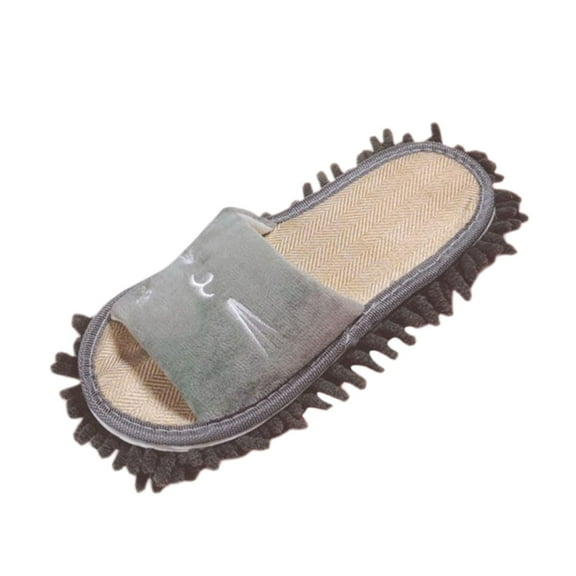 Kuntesetty Dust Mop Slippers Warm Washable House Dusting Slippers Detachable Floor Cleaning Gray