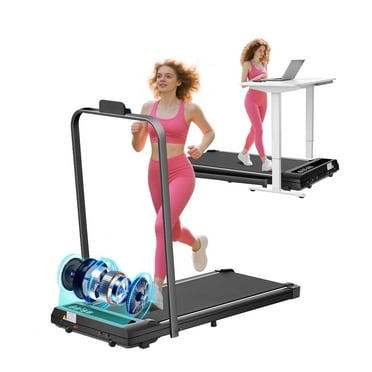HevGlrm Folding Treadmill with Handles for Home Workouts,Portable Treadmill Compact Under Desk Foldable Walking Pad Treadmills with LED Display,320lbs Capacity