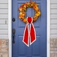 thumbnail image 6 of Wall Hangs Wreath Sash For Front Door Cotton Wreath Satin Sash Garland Ribbon Accessories WreathSash For Front Door Holiday For Wreaths Yard Doorway Indoor Outdoor Bow Bridal Shower H, 6 of 7