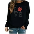 thumbnail image 2 of Spring Saving GaThRRgYP Valentine's Day Shirts for Women,Women's Fashion Long Sleeve Paw Printed Sweatershirt Loosen Blouse Tops, 2 of 3