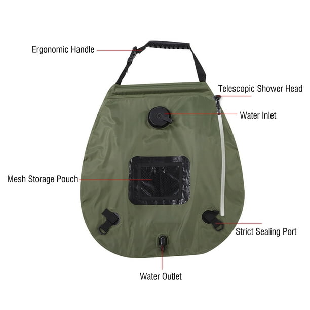 20L extérieur solaire sac d'eau camping randonnée douche sac de stockage d' eau portable pliant mountaineering bain bag