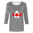 thumbnail image 3 of qucoqpe Women's Summer Tops Fashion Casual Loose Crew Neck 3/4 Sleeve Shirts Maple Leaf Printed Blouses, 3 of 5
