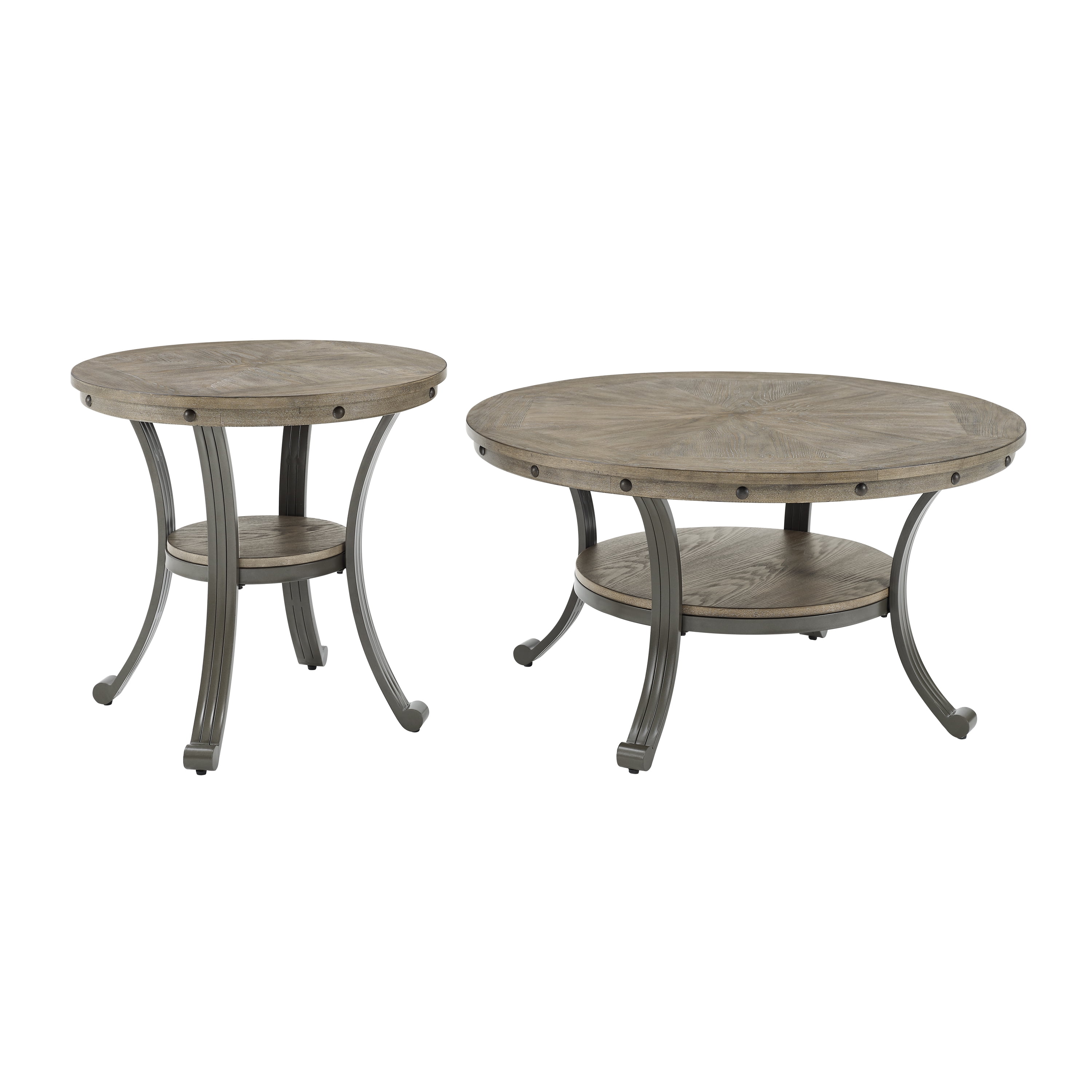 Holloway 36" Round Cocktail Table, Pewter