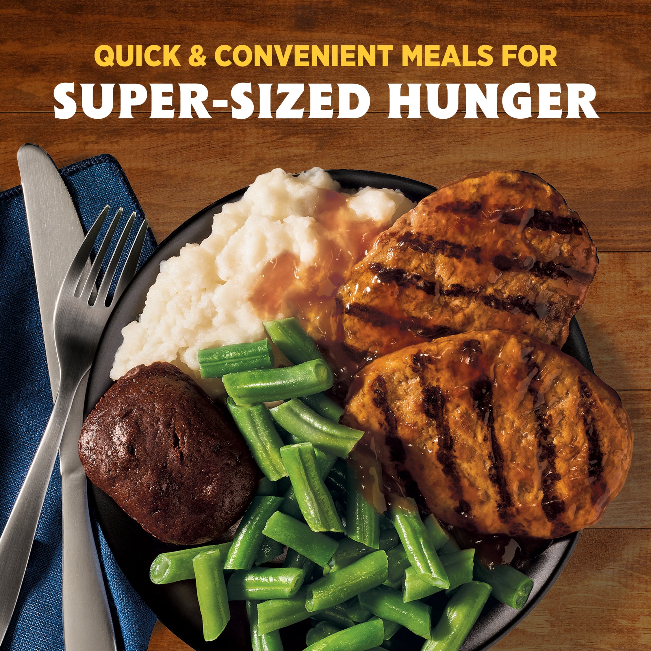 Hungry-Man Salisbury Steak, 21g of Protein, 6g of Fiber, Frozen Meal, 16 oz
