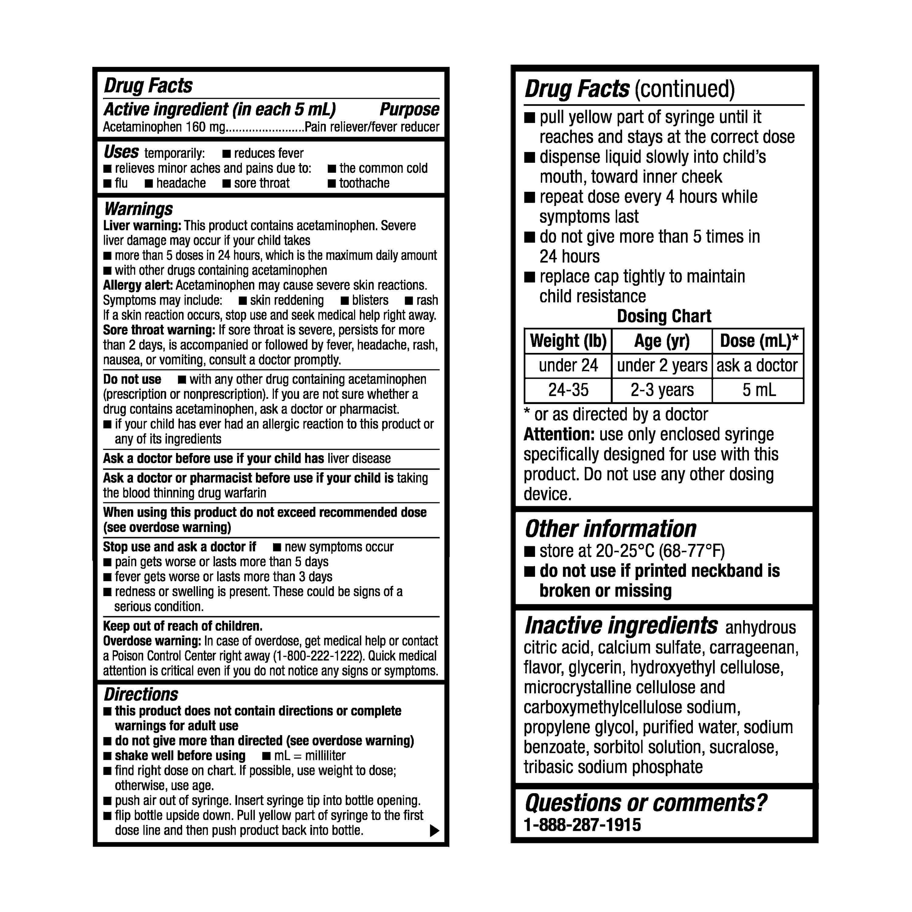 (3 pack) Equate Infants' Dye-Free Pain Reliever & Fever Reducer Acetaminophen Oral Suspension, 160 mg, Grape Flavor, Ages 2 to 3 Years, 2 fl oz, Compare to Infant's Tylenol Oral Suspension Active Ingredient