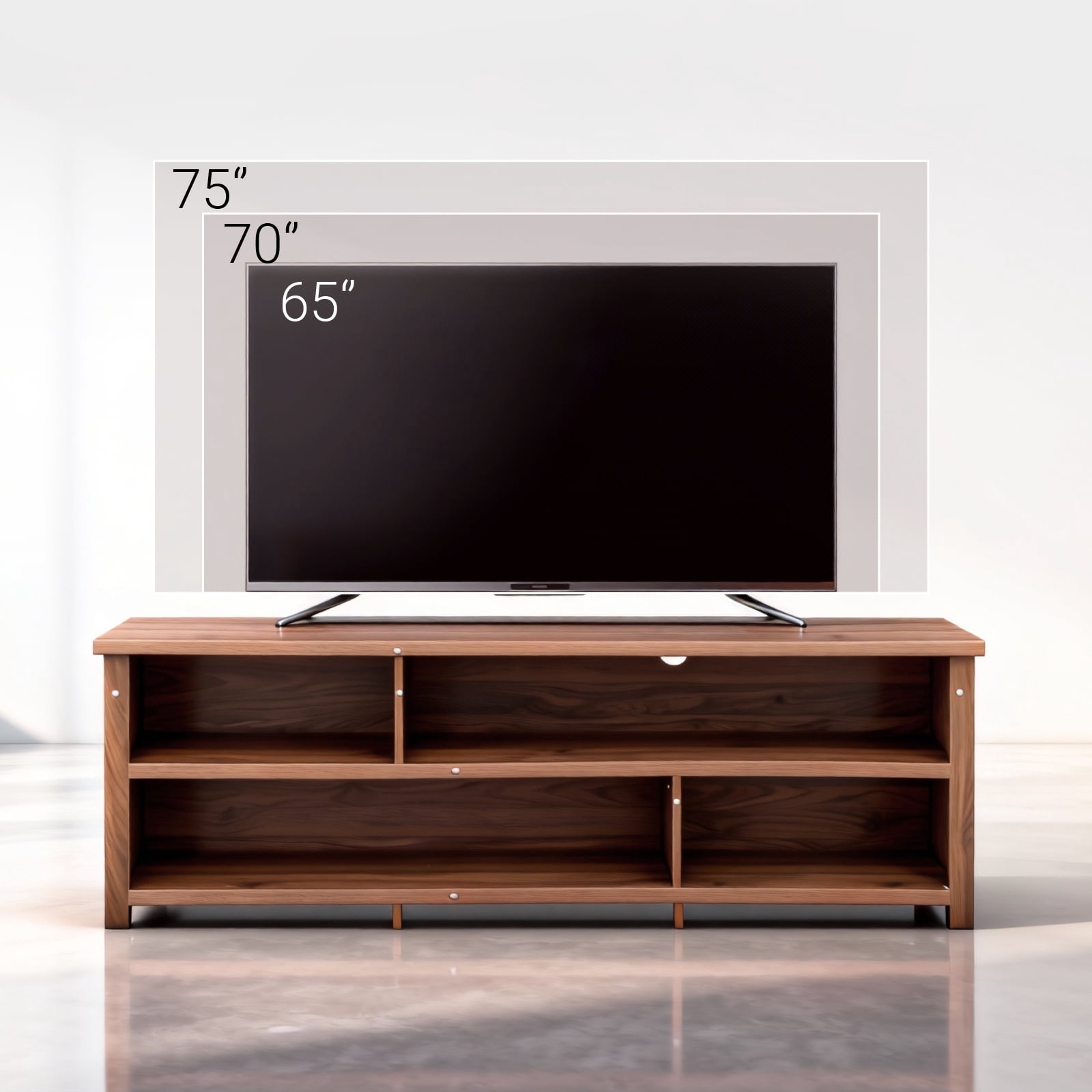 TV Stand, Double Layer Entertainment Center with Open Storage Shelves, Modern TV Console for Living Room & Bedroom, Dark Brown Particle Board 70.07"x15.75"x24.4"