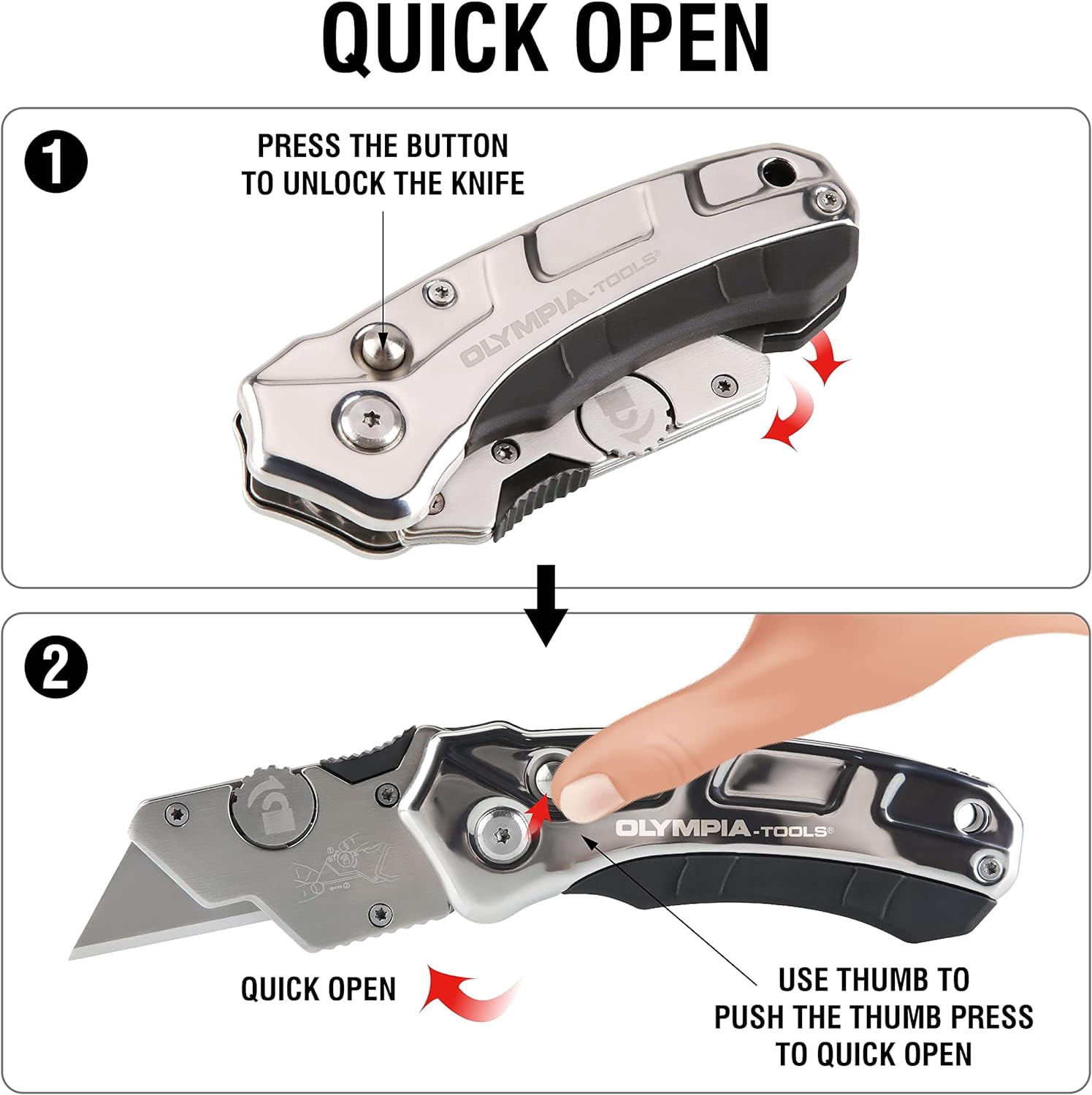 33-125 Turbofold Stainless Steel Utility Knife