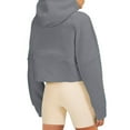 thumbnail image 4 of GigrtiJin Womens' Hoodies Half Zip Long Sleeve Fleece Crop Sweatshirts Solid Color Pullover Top with Pockets Thumb Hole, 4 of 7