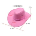 thumbnail image 6 of Abbraccia Cowboy Cowgirl Hat Flat Brim Cowboy Hat Costume Clothes Accessories Sun Hat Cowgirl Sombrero Caps for Adults Festival Travel Pink, 6 of 6