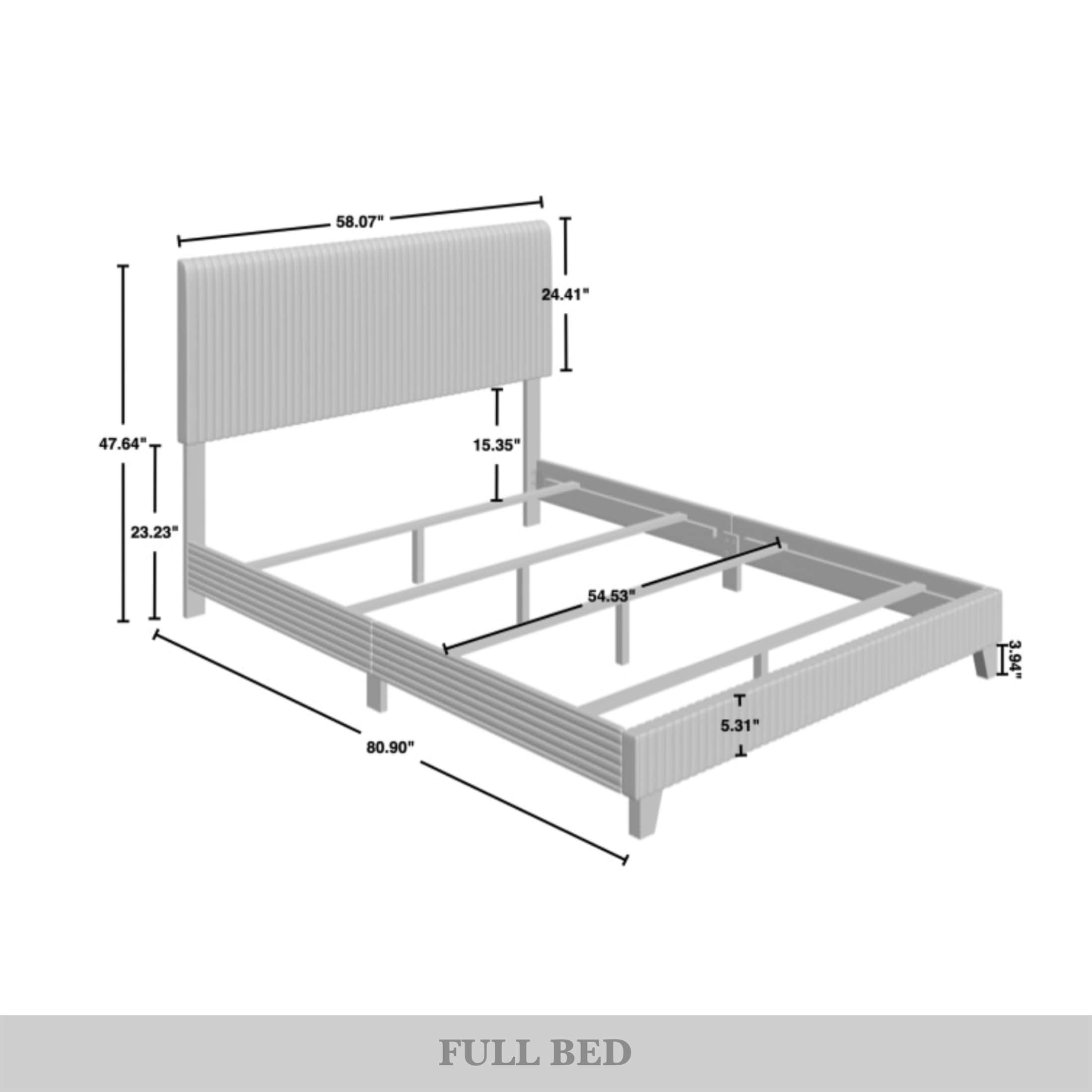 Castle Place Corduroy Velvet Full Bed, Navy Blue photo 4